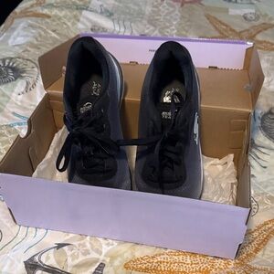 Skechers Black and Gray Slip-Resistant Walking Shoes